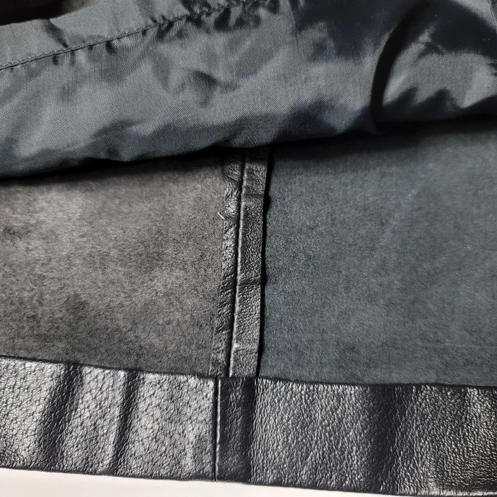 VTG Genuine Leather Mini Skirt, Size Small Biker Moto 90s Vintage - Picture 6 of 9